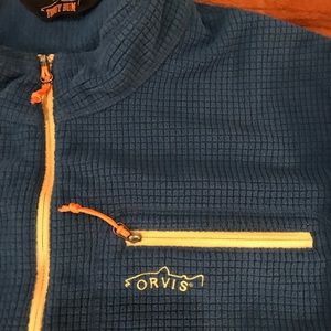 Blue XL Orvis Trout Bum Waffle 1/4 Zip